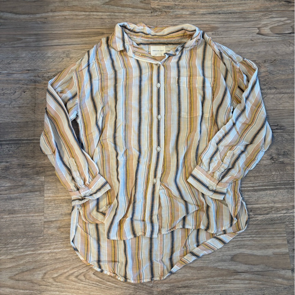 American Eagle Striped Button Down